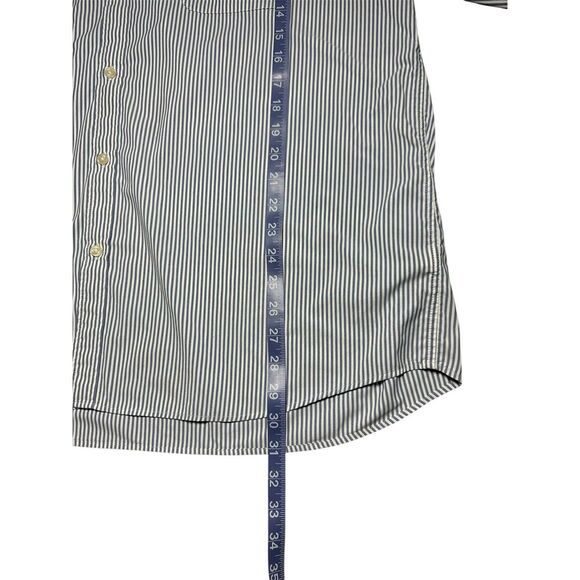 Vineyard Vines Performance on the go OTG blue white strip button up shirt 2XL - Picture 6 of 9